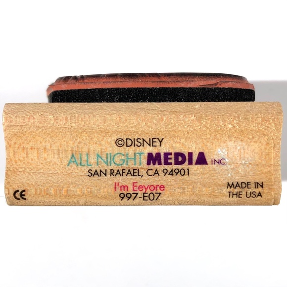 Disney Eeyore Winnie The Pooh Wood Mounted Rubber Stamp All Night Media 997-E07 - Picture 5 of 7